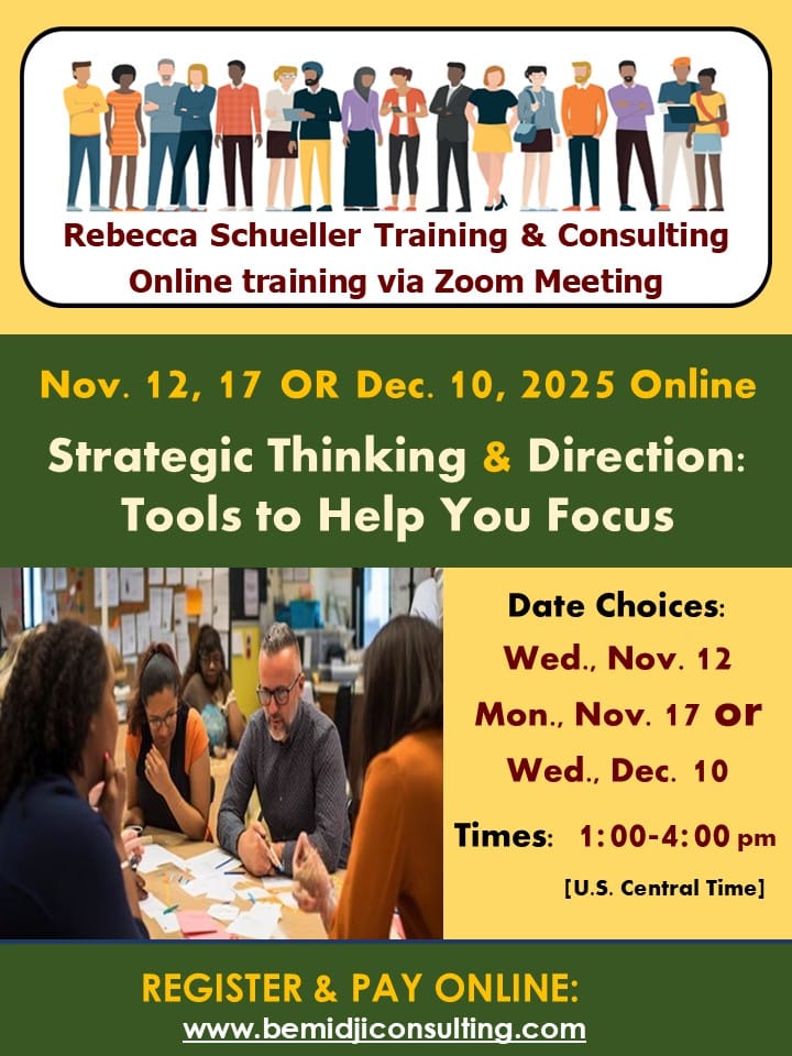 November & December 2025 Strategic Thinking & Direction:  Tools to Help You Focus