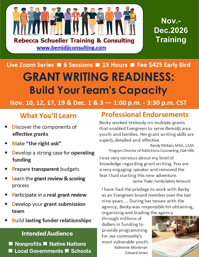 November-Dec. 2026 Grant Writing Readiness: Build Your Team's Capacity